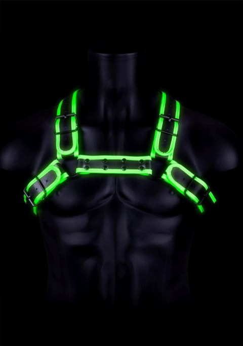 Buckle Bulldog Harness - GitD - Neon Green/Black - S/M Buckle Bulldog Harness - GitD - Neon Green/Black - S/M