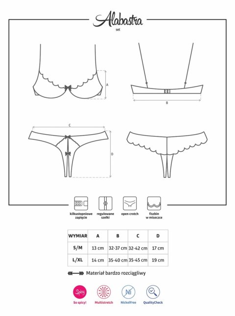 Komplet otwarte stringi biustonosz obsessive s/m
