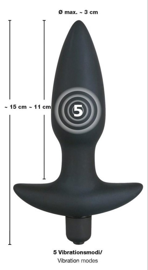 Wibrująca zatyczka analna korek plug do pupy 15cm Wibrująca zatyczka analna korek plug do pupy 15cm