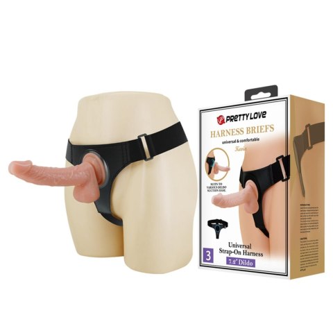 PRETTY LOVE - HARNESS BRIEFS- Kevin, Universal Strap-On, 7.2'' Dildo PRETTY LOVE - HARNESS BRIEFS- Kevin, Universal Strap-On, 7.2'' Dildo