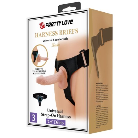 PRETTY LOVE - HARNESS BRIEFS- Kevin, Universal Strap-On, 7.2'' Dildo PRETTY LOVE - HARNESS BRIEFS- Kevin, Universal Strap-On, 7.2'' Dildo