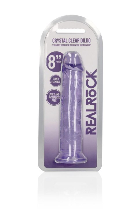 Żelowe fioletowe dildo z przyssawką waginalne i analne 22 cm Żelowe fioletowe dildo z przyssawką waginalne i analne 22 cm