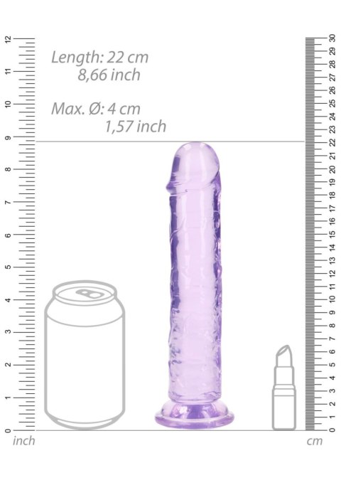 Żelowe fioletowe dildo z przyssawką waginalne i analne 22 cm Żelowe fioletowe dildo z przyssawką waginalne i analne 22 cm