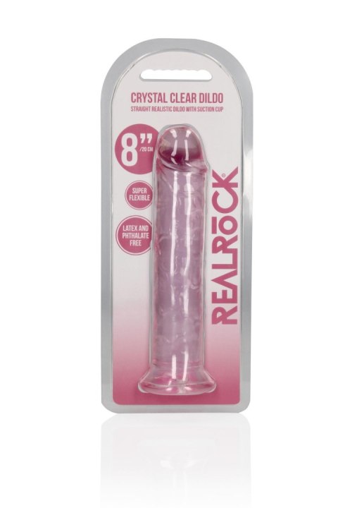 Żelowe różowe dildo z przyssawką waginalne i analne 22 cm