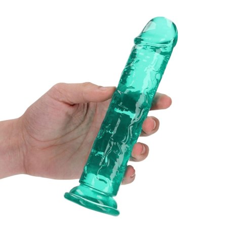 Żelowe zielone dildo z przyssawką waginalne i analne 20 cm Żelowe zielone dildo z przyssawką waginalne i analne 20 cm