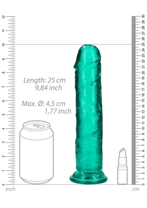 Żelowe zielone dildo z przyssawką waginalne i analne 25 cm Żelowe zielone dildo z przyssawką waginalne i analne 25 cm
