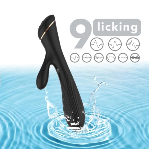 Wibrator ze stymulacją łechtaczki B - series Joy Hare Black Wibrator ze stymulacją łechtaczki B - series Joy Hare Black