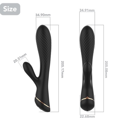 Wibrator ze stymulacją łechtaczki B - series Joy Hare Black Wibrator ze stymulacją łechtaczki B - series Joy Hare Black