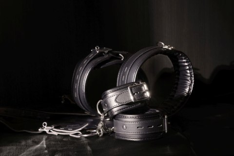 Body Harness with Thigh and Hand Cuffs - Black Body Harness with Thigh and Hand Cuffs - Black