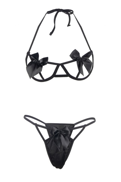SET 2 PCS BLACK BOWS TU (Size: TU) SET 2 PCS BLACK BOWS TU (Size: TU)