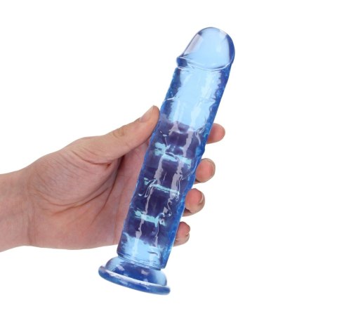 Żelowe niebieskie dildo z przyssawką waginalne i analne 20 cm Żelowe niebieskie dildo z przyssawką waginalne i analne 20 cm