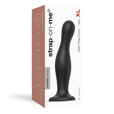 Fikuśne czarne opływowe dildo waginalne analne Fikuśne czarne opływowe dildo waginalne analne