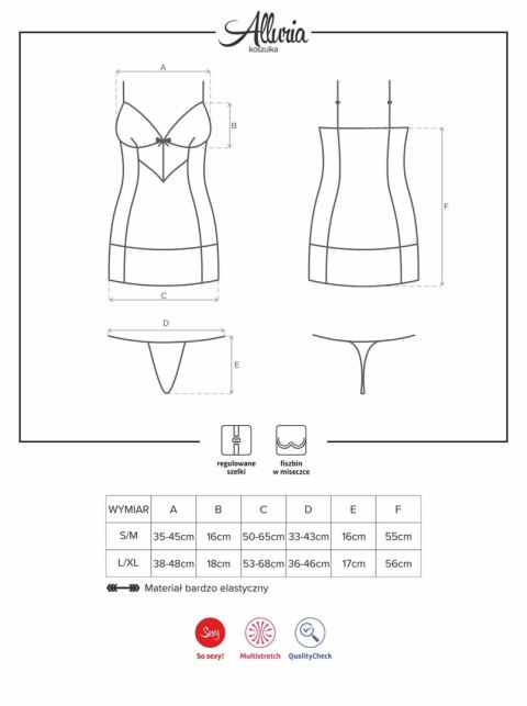 Czarna sex koszulka komplet stringi obsessive s/m Czarna sex koszulka komplet stringi obsessive s/m
