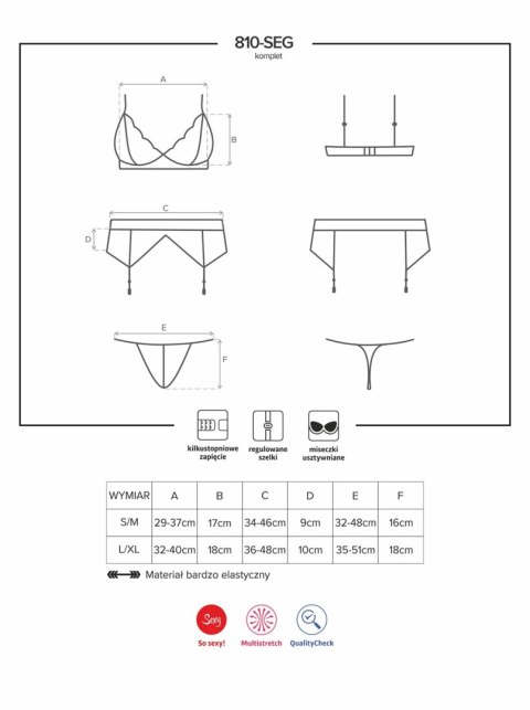 Sex komplet biustonosz pas stringi obsessive s/m Sex komplet biustonosz pas stringi obsessive s/m