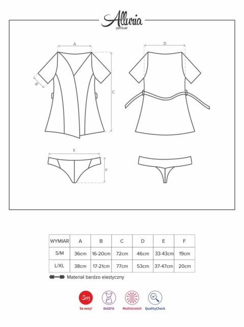 Szlafrok stringi sex komplet peniuar obsessive l/xl Szlafrok stringi sex komplet peniuar obsessive l/xl