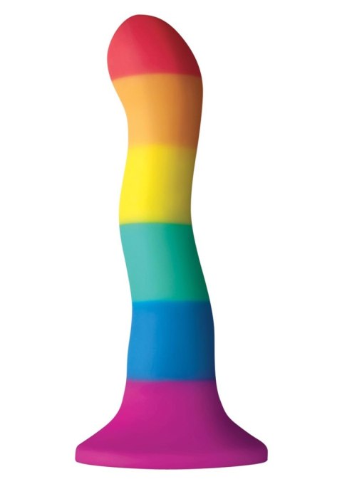 Tęczowe silikonowe dildo z mocną przyssawką 15 cm Tęczowe silikonowe dildo z mocną przyssawką 15 cm
