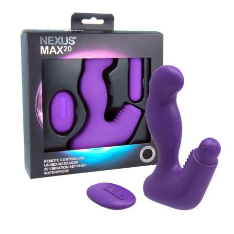 Nexus - Max 20 Remote Control Unisex Massager Purple Nexus - Max 20 Remote Control Unisex Massager Purple