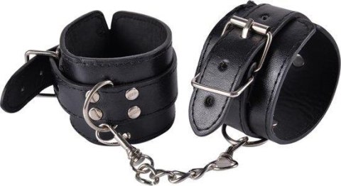 Kajdanki czarne skórzane z łańcuszkiem bdsm sex Kajdanki czarne skórzane z łańcuszkiem bdsm sex