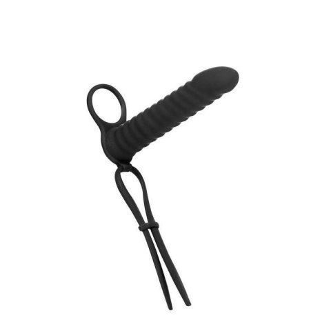 Czarne dildo pierścień do podwójnej penetracji Czarne dildo pierścień do podwójnej penetracji