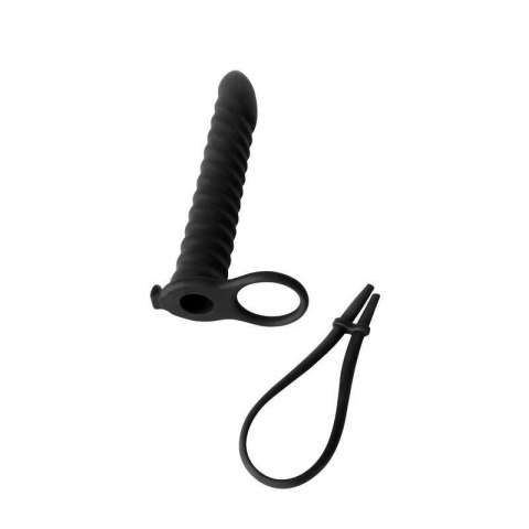 Czarne dildo pierścień do podwójnej penetracji Czarne dildo pierścień do podwójnej penetracji