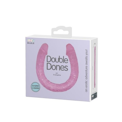 Długie podwójne dildo różowe do sexu lesbijskiego Długie podwójne dildo różowe do sexu lesbijskiego