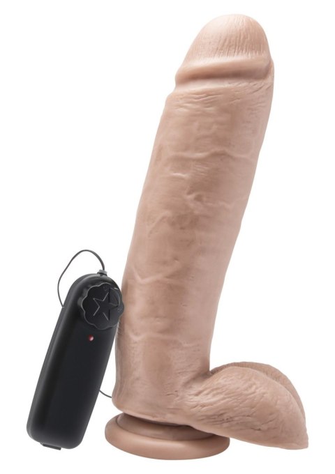 Dildo-cock 10 inch w/ balls flesh vibr. Dildo-cock 10 inch w/ balls flesh vibr.