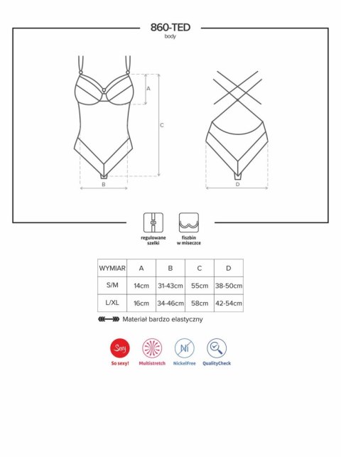 Erotyczna koronka seksowne body obsessive l/xl
