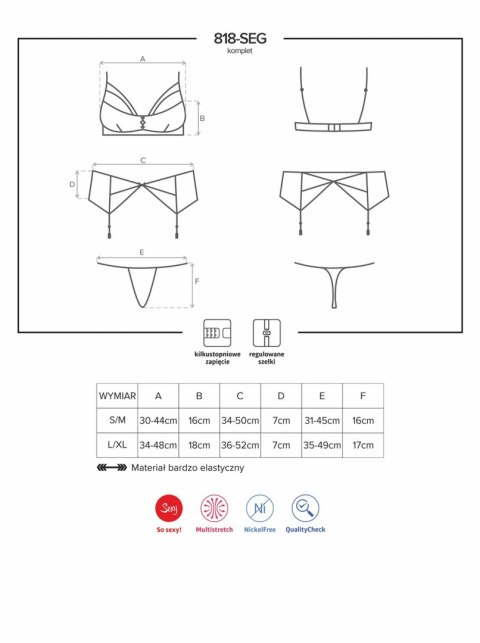 Komplet pas stringi sex biustonosz 818-seg-1 l/xl Komplet pas stringi sex biustonosz 818-seg-1 l/xl