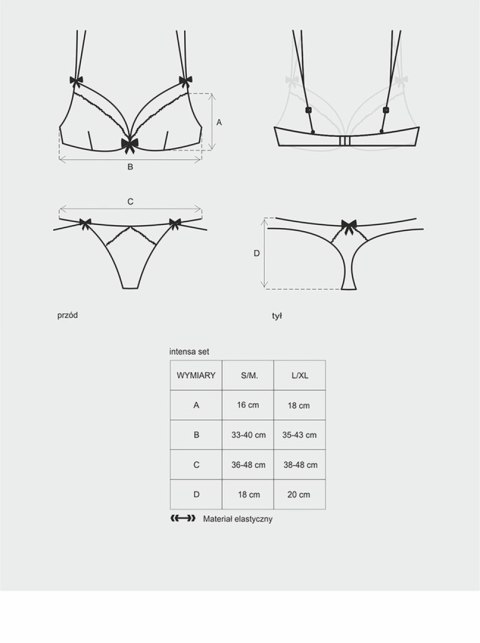 Koronkowy sex komplet stanik stringi intensa s/m Koronkowy sex komplet stanik stringi intensa s/m
