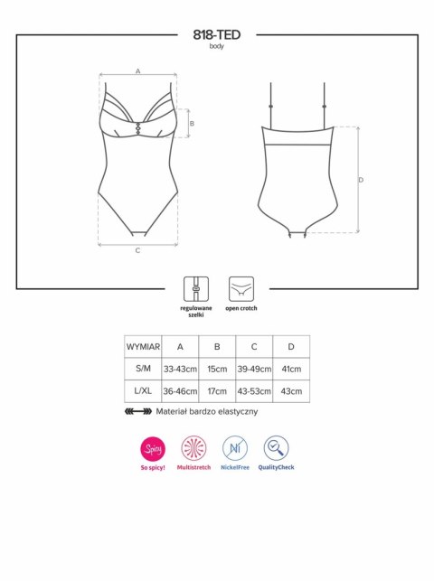 Otwarte w kroku sex body erotyczne 818-ted-1 s/m Otwarte w kroku sex body erotyczne 818-ted-1 s/m