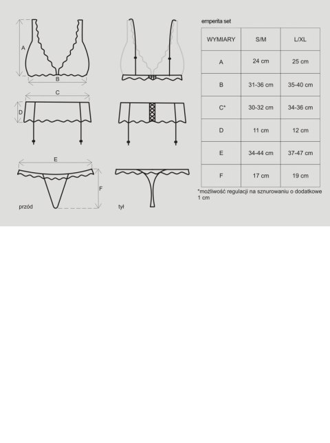 Pas stringi biustonosz sex komplet emperita s/m