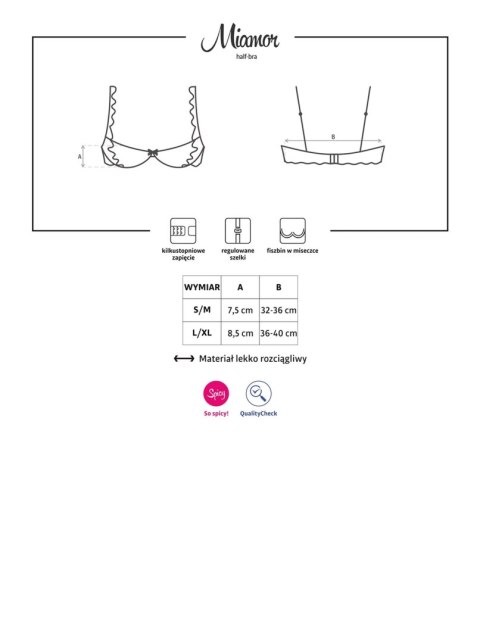 Półbiustonosz otwarty erotyczny sex obsessive l/xl Półbiustonosz otwarty erotyczny sex obsessive l/xl