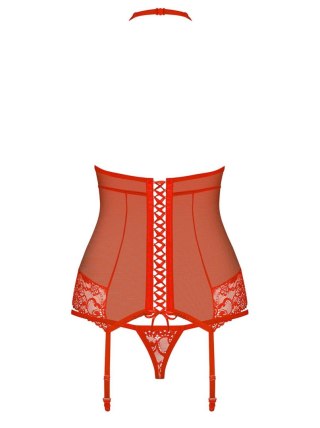 Czerwony gorset stringi sex komplet obsessive l/xl