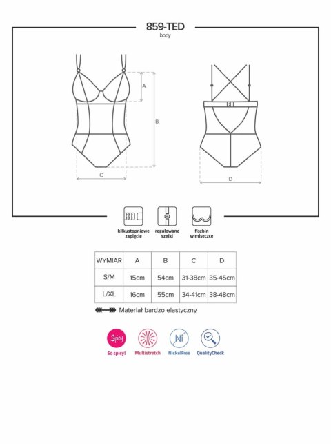Erotyczne przejrzyste body siateczka obsessive lxl