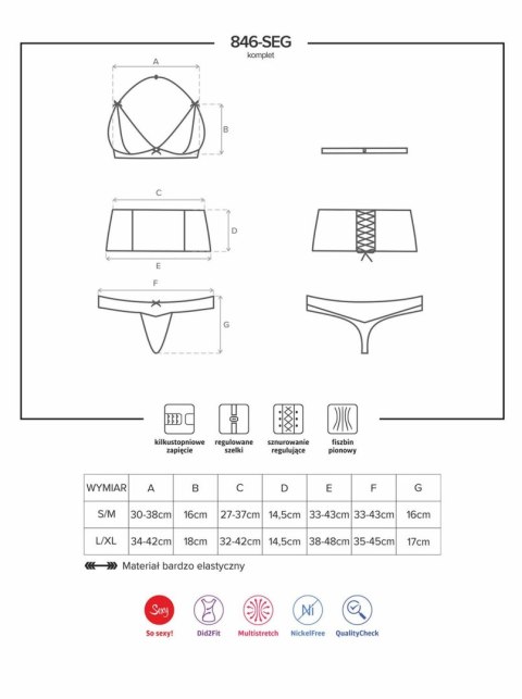 Komplet koronka stanik pas stringi obsessive lxl Komplet koronka stanik pas stringi obsessive lxl