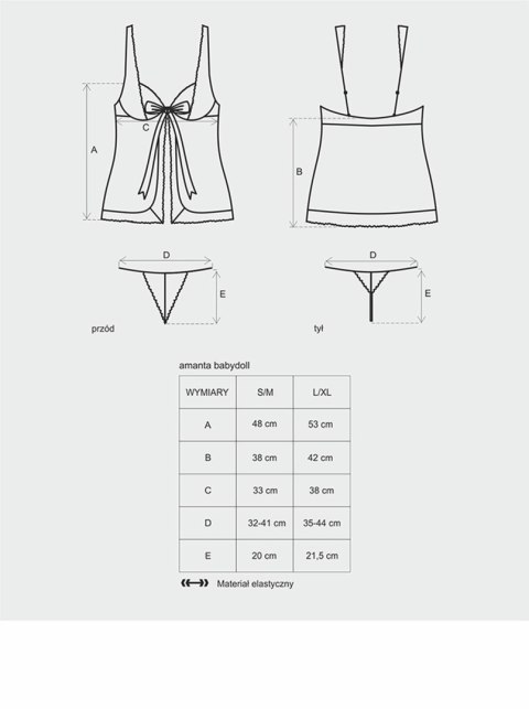 Koszulka babydoll stringi sex komplet amanta s/m Koszulka babydoll stringi sex komplet amanta s/m