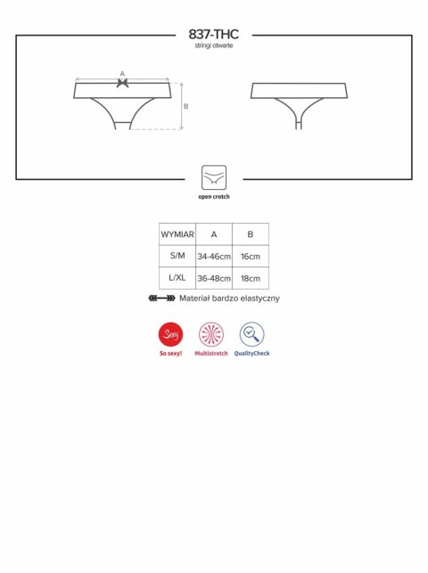 Stringi z rozciętym otwartym krokiem obsessive l/xl Stringi z rozciętym otwartym krokiem obsessive l/xl